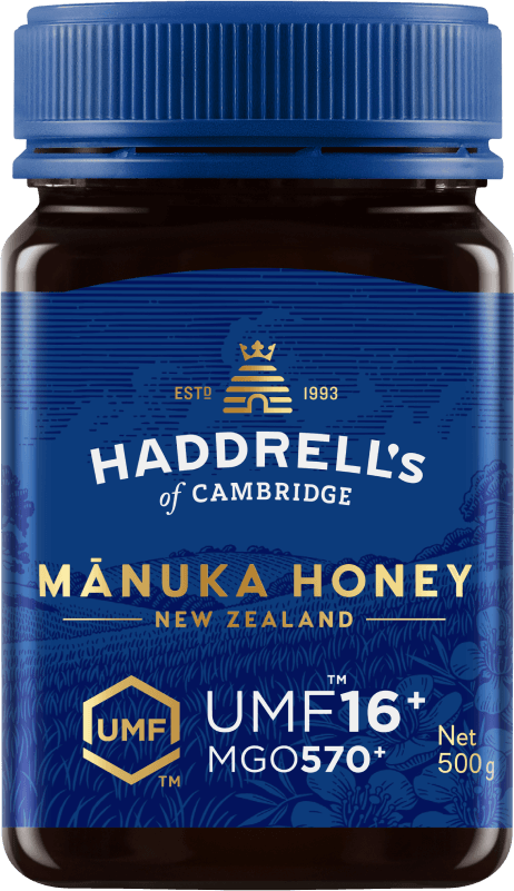 Słoik miodu manuka Haddrell's UMF™ 16⁺ MGO 570⁺, 500 g