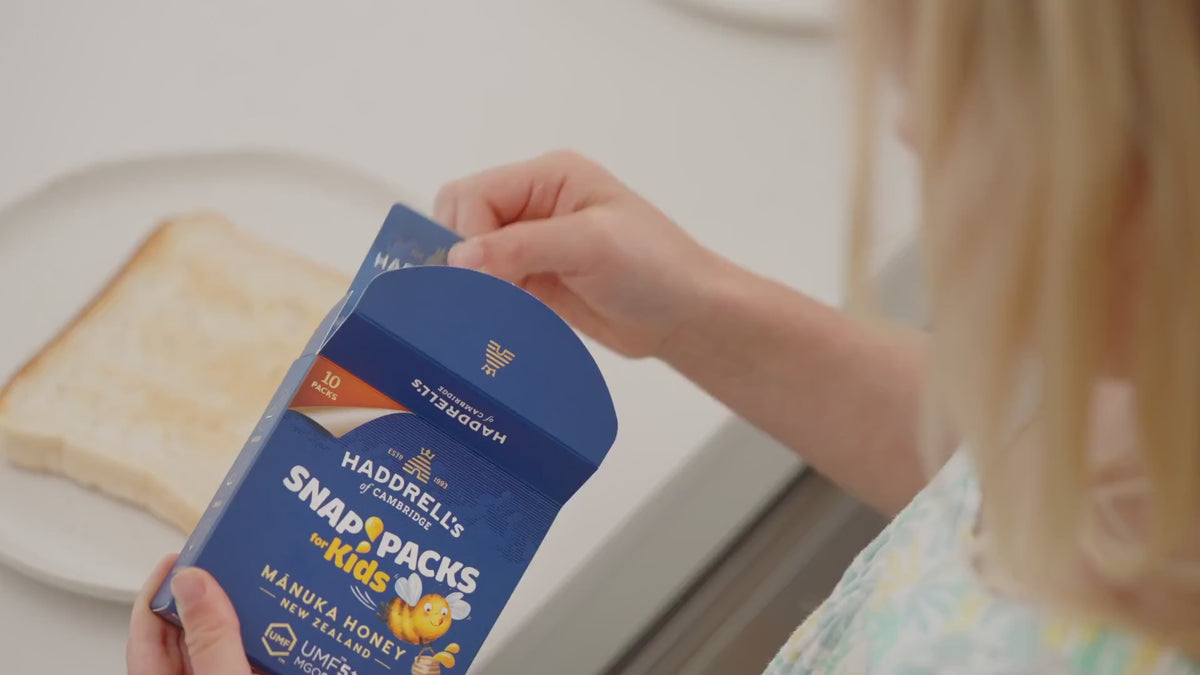Saszetka Snap Packs for Kids Haddrell's UMF 5+ na tostach