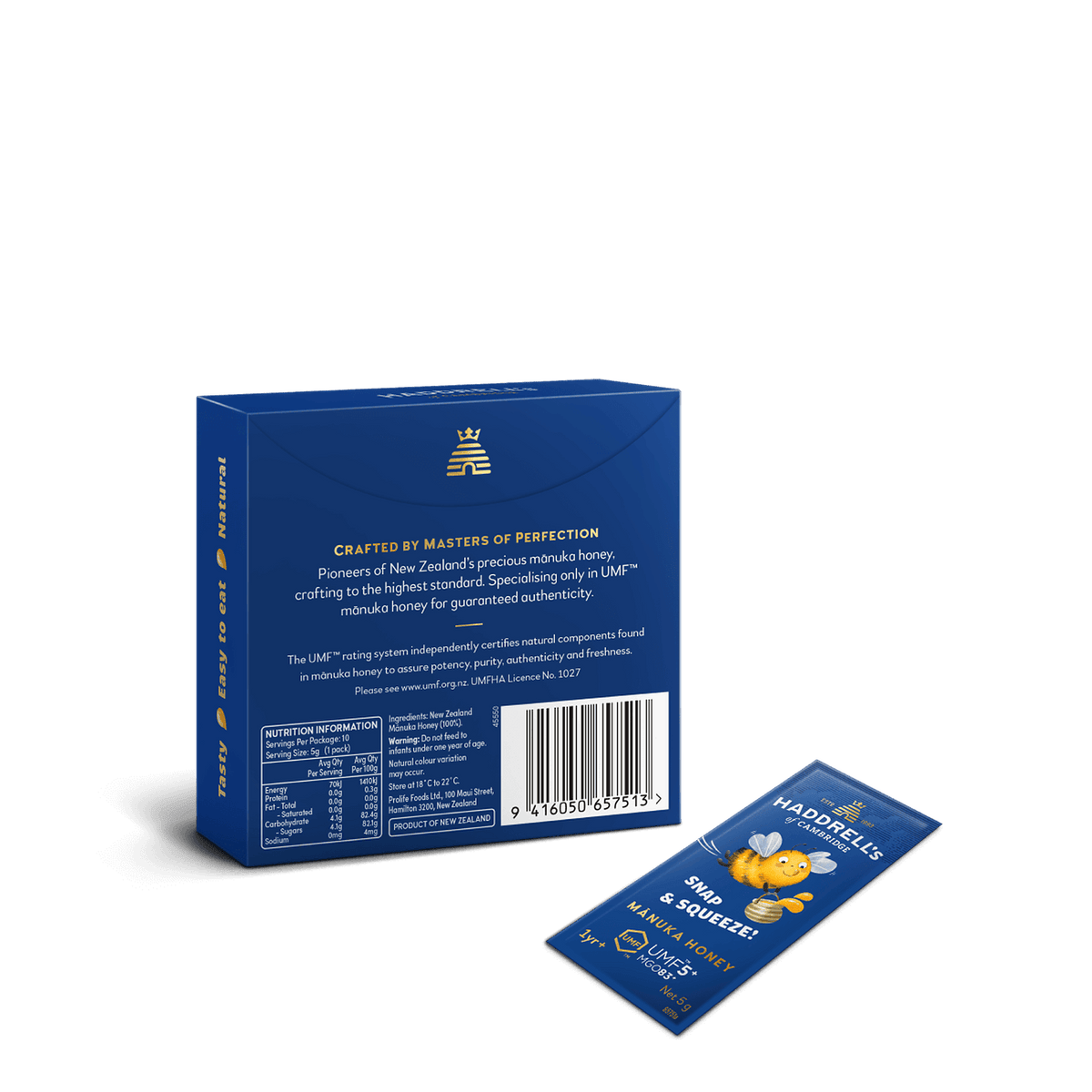 Pudełko Snap Packs for Kids z miodem manuka, tył